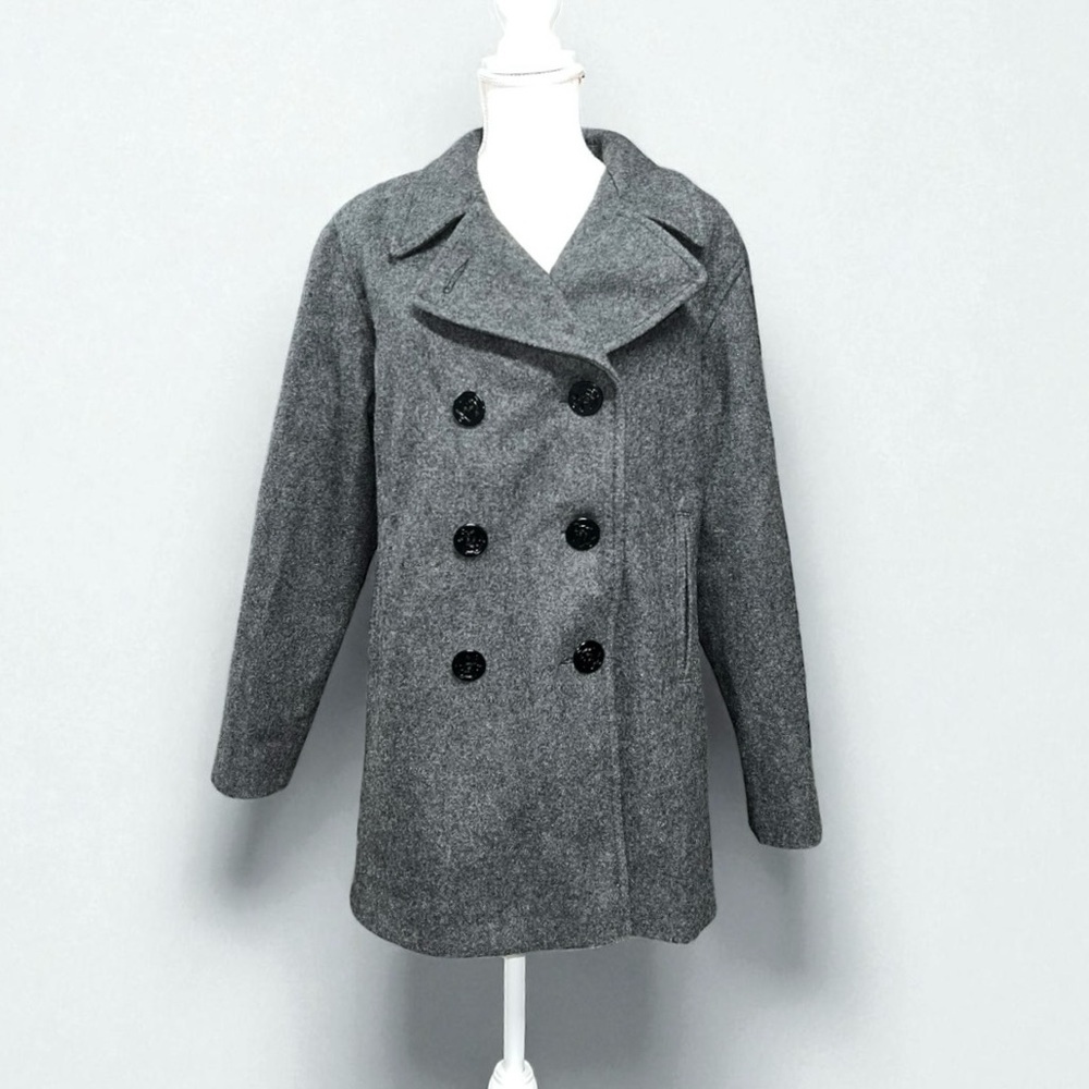 🌻Vintage Marvin Richards Y2K Gray Wool Blend Peacoat – Size 14